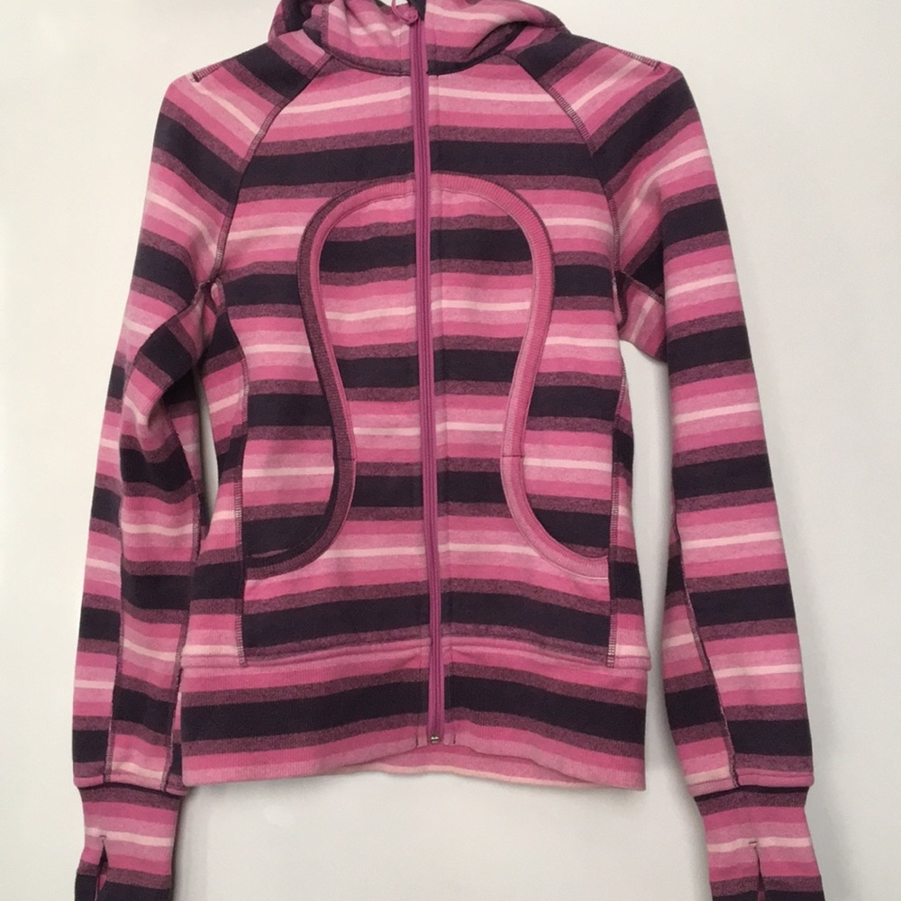 Lululemon Scuba Hoodie Purple Pink Striped